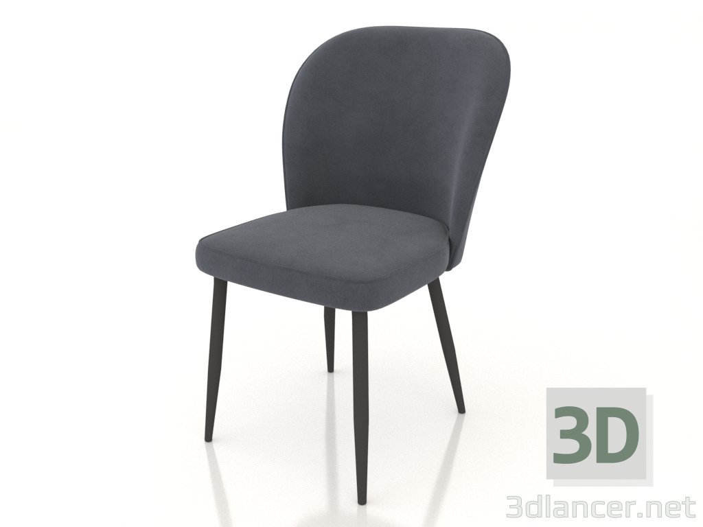 3d model Silla Alexa (gris-negro) - vista previa