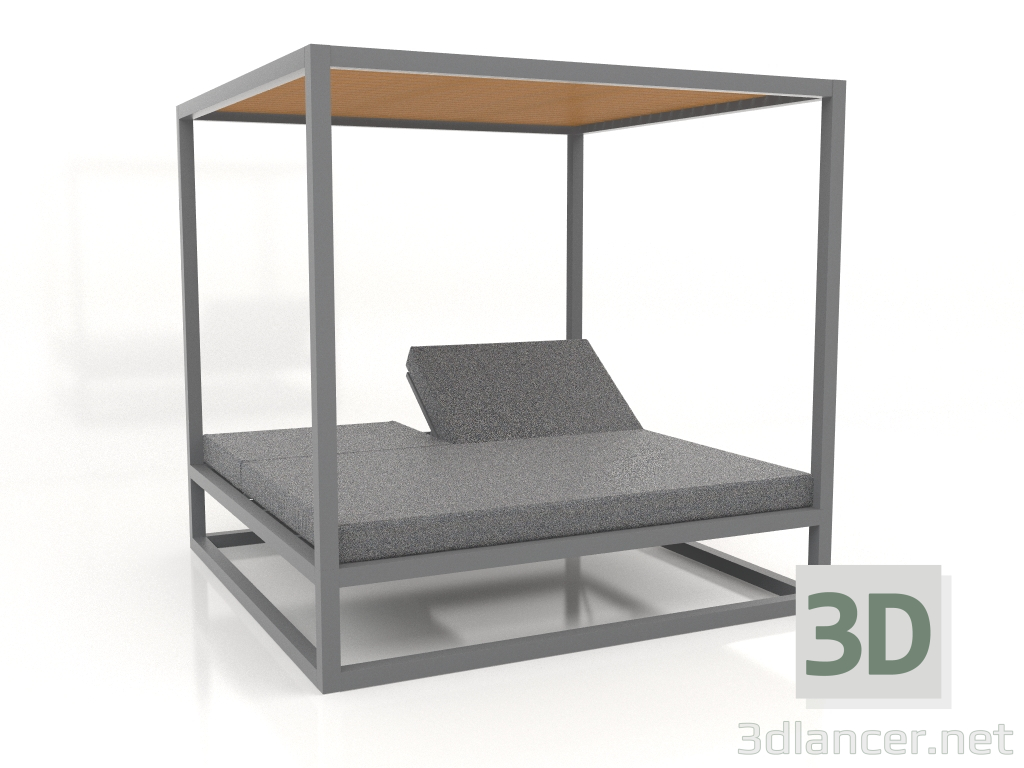 3d model Sofá de lamas altas fijas con techo (Antracita) - vista previa