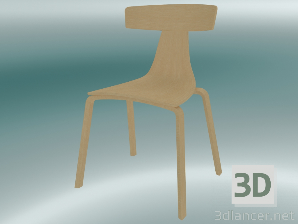 3d model Silla apilable Silla de madera REMO (1415-20, fresno natural) - vista previa