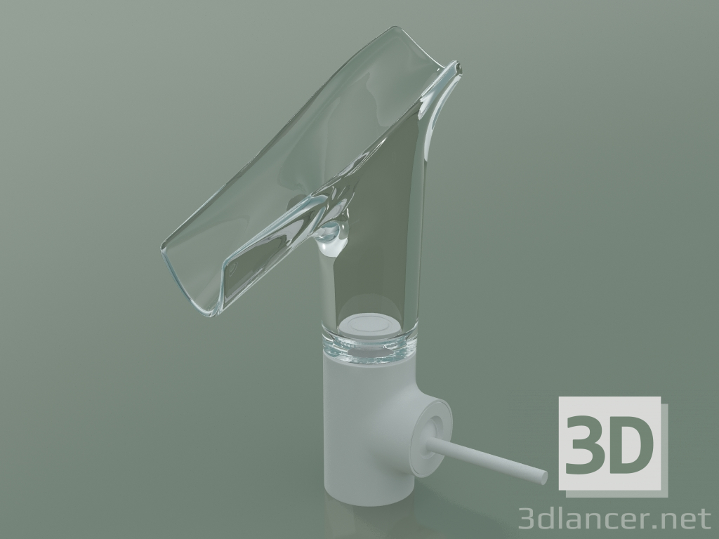 3d model Mezclador monomando de lavabo 140 con caño de vidrio (12112450) - vista previa