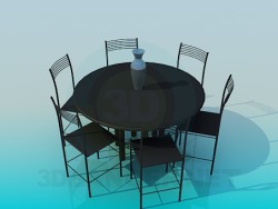 Round table with chairs