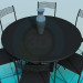 3d model Round table with chairs - preview