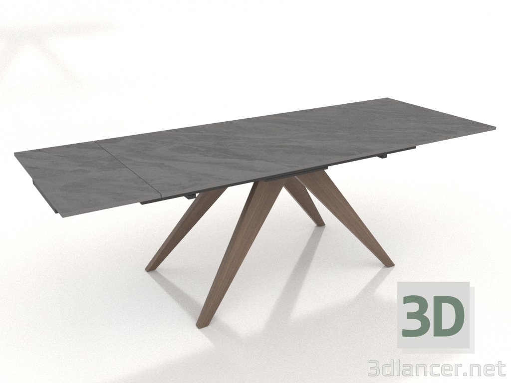 3d model Mesa plegable Valencia 160-240 (cerámica gris-nogal) - vista previa