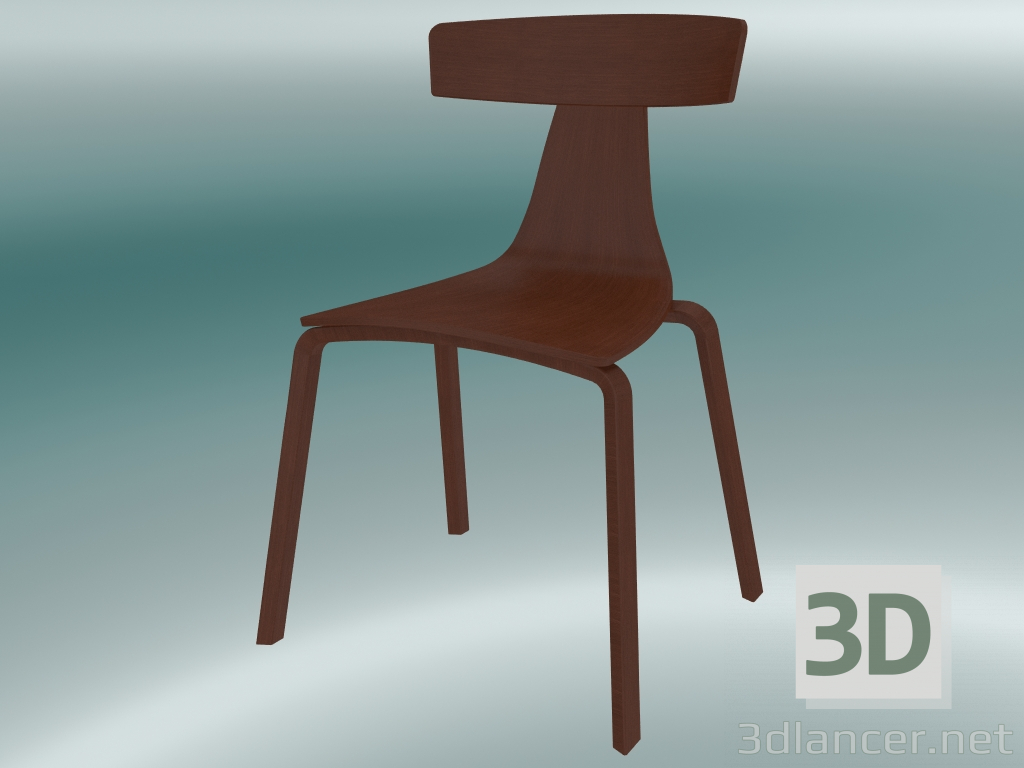 3d модель Стілець стекіруемие REMO wood chair (1415-20, ash walnut) – превью