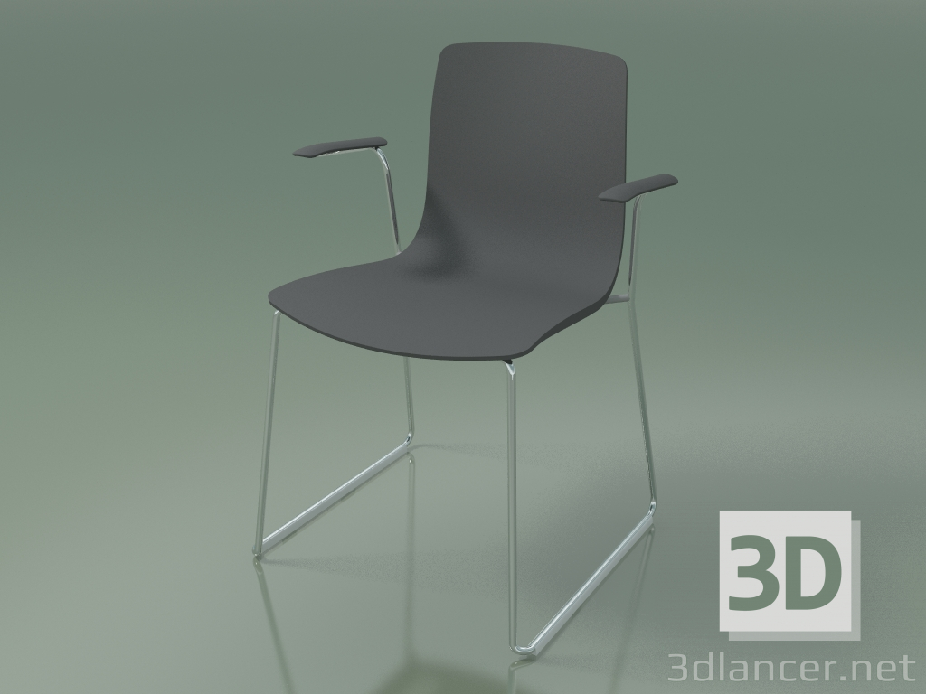 3d model Silla 3946 (sobre rieles, con reposabrazos, polipropileno) - vista previa