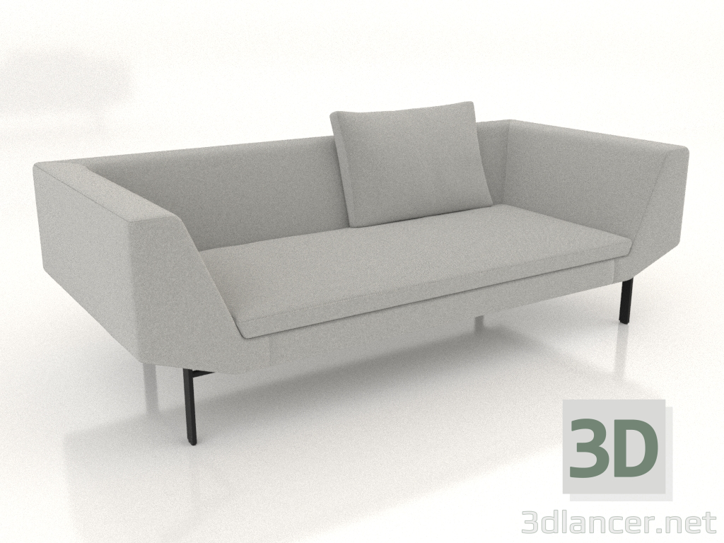 3d model 2.5 seater sofa (metal legs) - preview