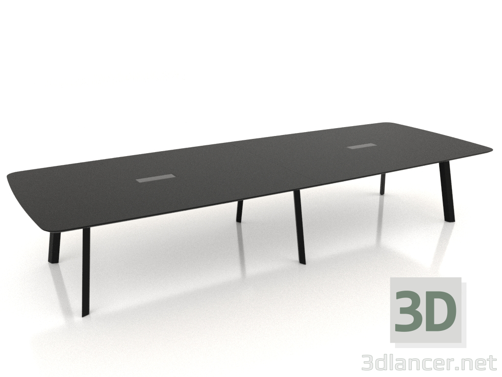 3d model Mesa de conferencias con módulo de electrificación 415x155 - vista previa