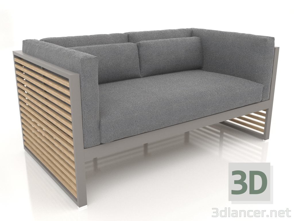 3d model 2-seater sofa (Quartz gray) - preview