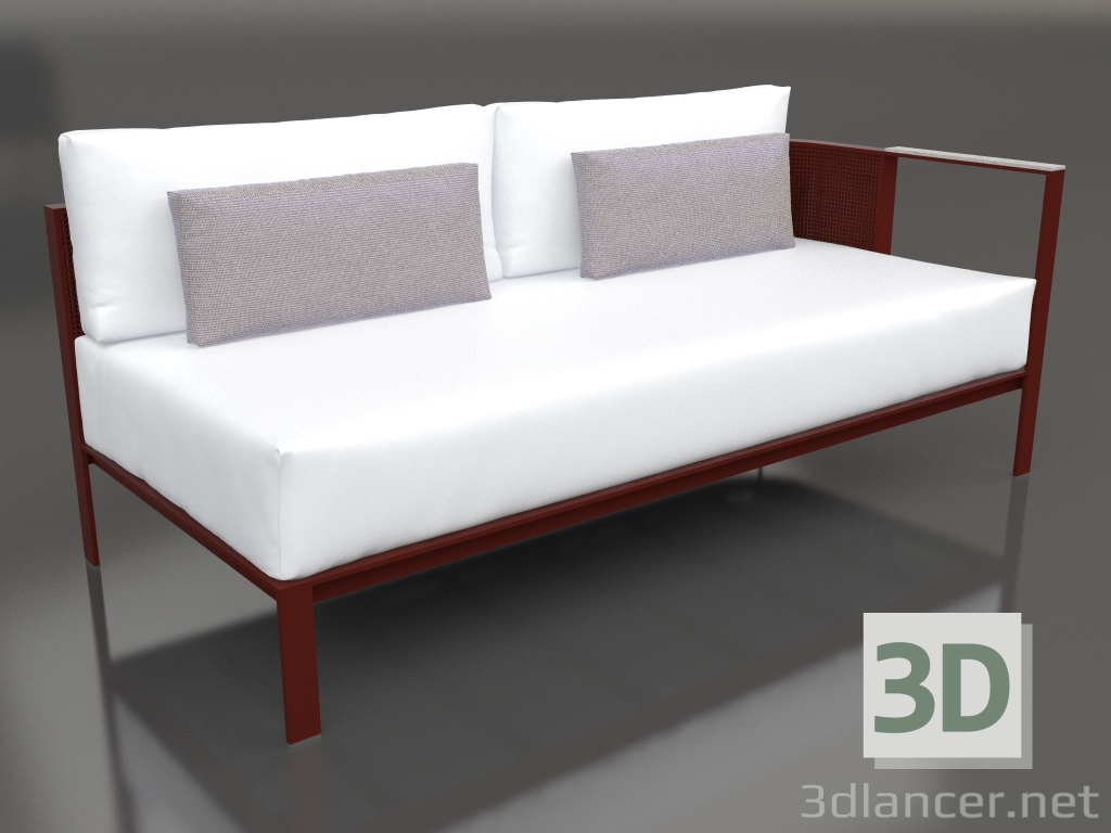 3d model Módulo sofá, sección 1 derecha (rojo vino) - vista previa