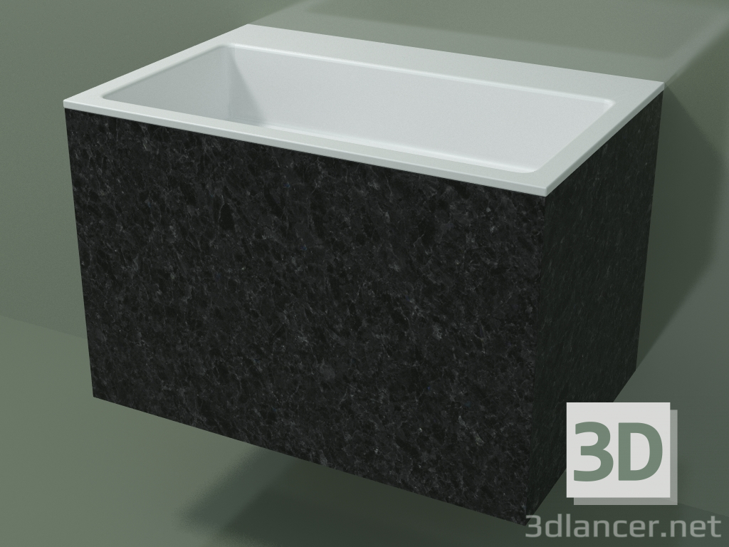 modèle 3D Lavabo suspendu (02R143302, Nero Assoluto M03, L 72, P 48, H 48 cm) - preview