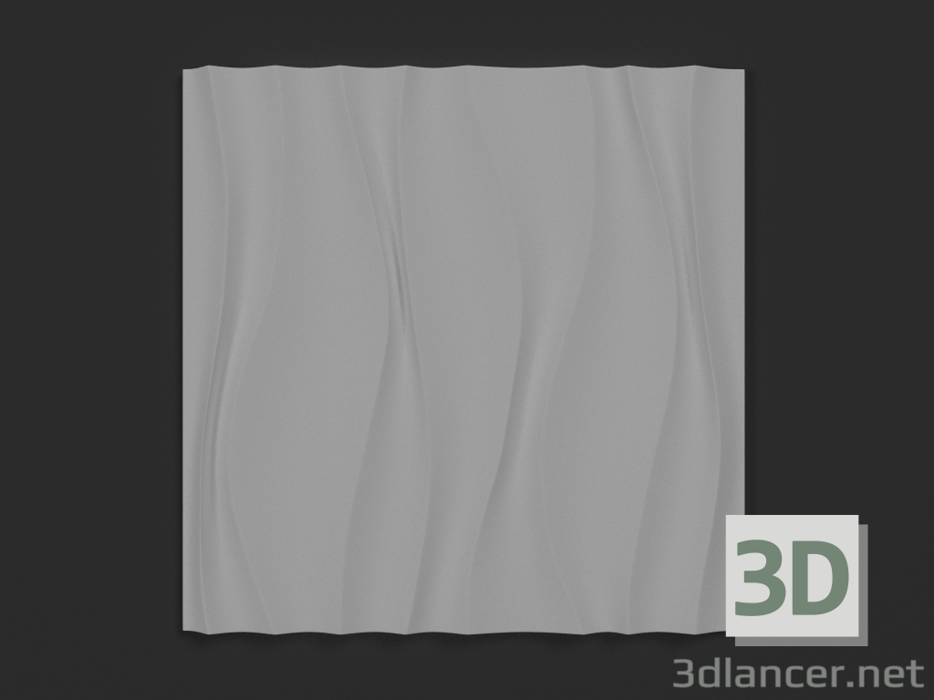 3d model Panel 3D de Yeso Cascada - vista previa