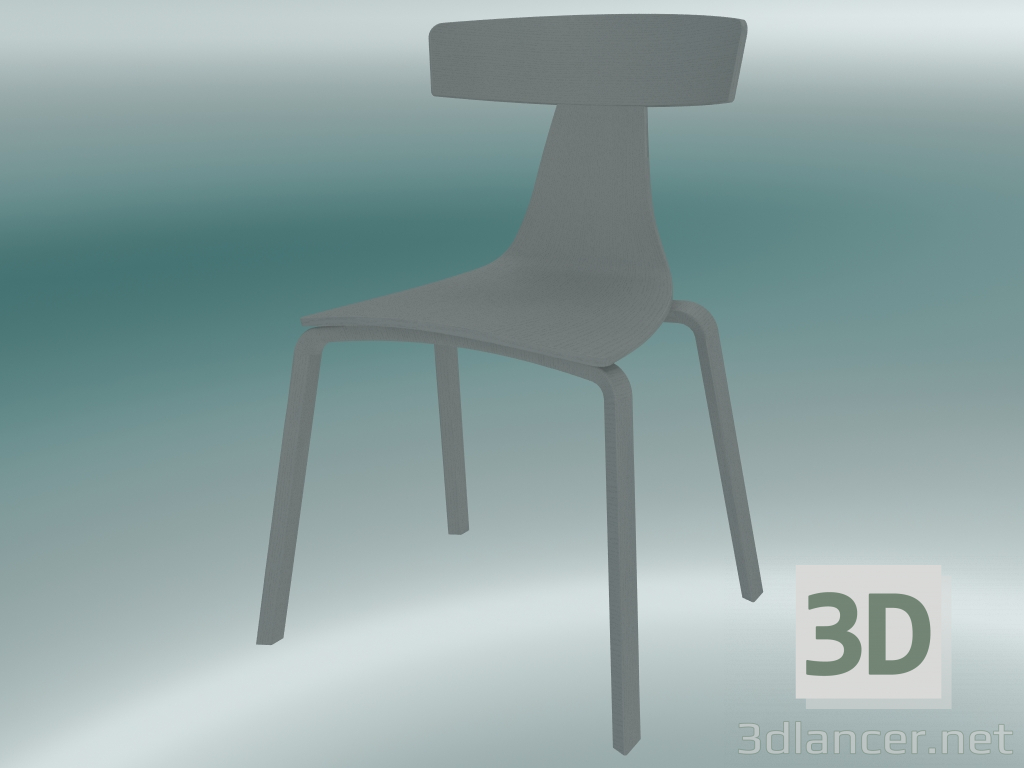 3d модель Стул стекируемый REMO wood chair (1415-20, ash grey) – превью