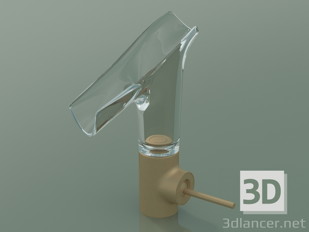 3d model Mezclador monomando de lavabo 140 con caño de vidrio (12112140) - vista previa