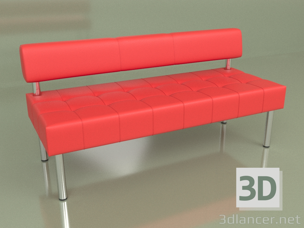 Modelo 3d Seção Business de três lugares (couro vermelho2) - preview