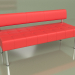 3d model Section three-seater Business (Red2 leather) - preview