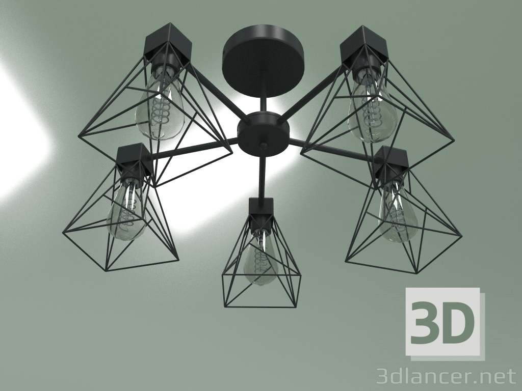 3D Modell Deckenlüster 70107-5 (schwarz) - Vorschau