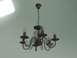 Lustre pendente 60018-6 (preto com dourado)