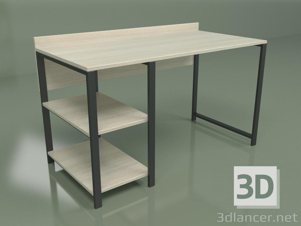 modèle 3D Bureau avec étagères à gauche - preview