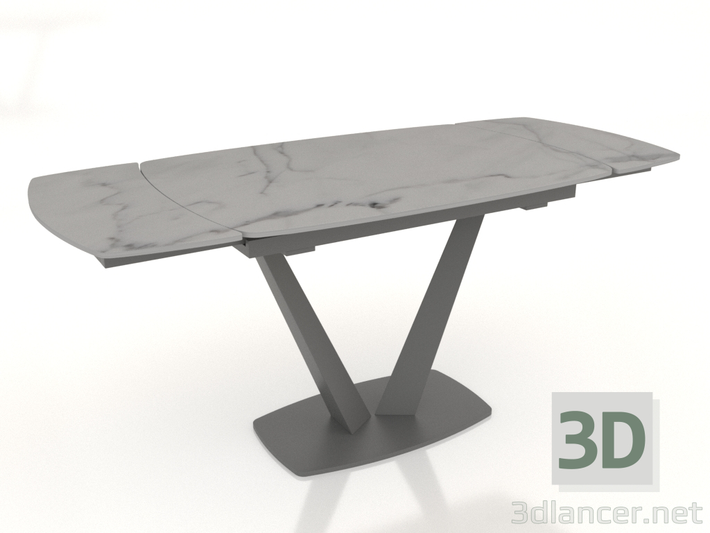 modello 3D Tavolo pieghevole Livorno 120-180 (ceramica marmo Carrara) - anteprima