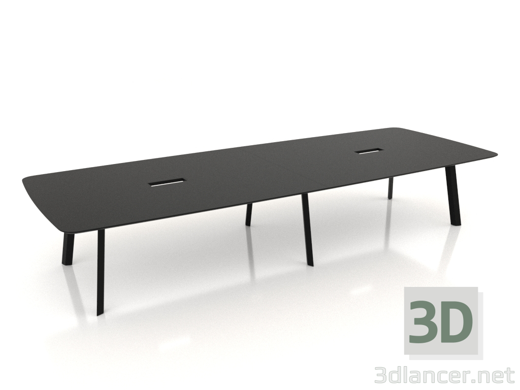 Modelo 3d Mesa de conferência com furo para cabos 415x155 - preview