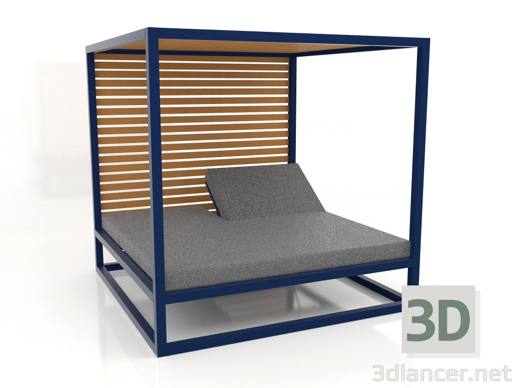 modello 3D Divano con doghe fisse rialzate e soffitto (Blu notte) - anteprima