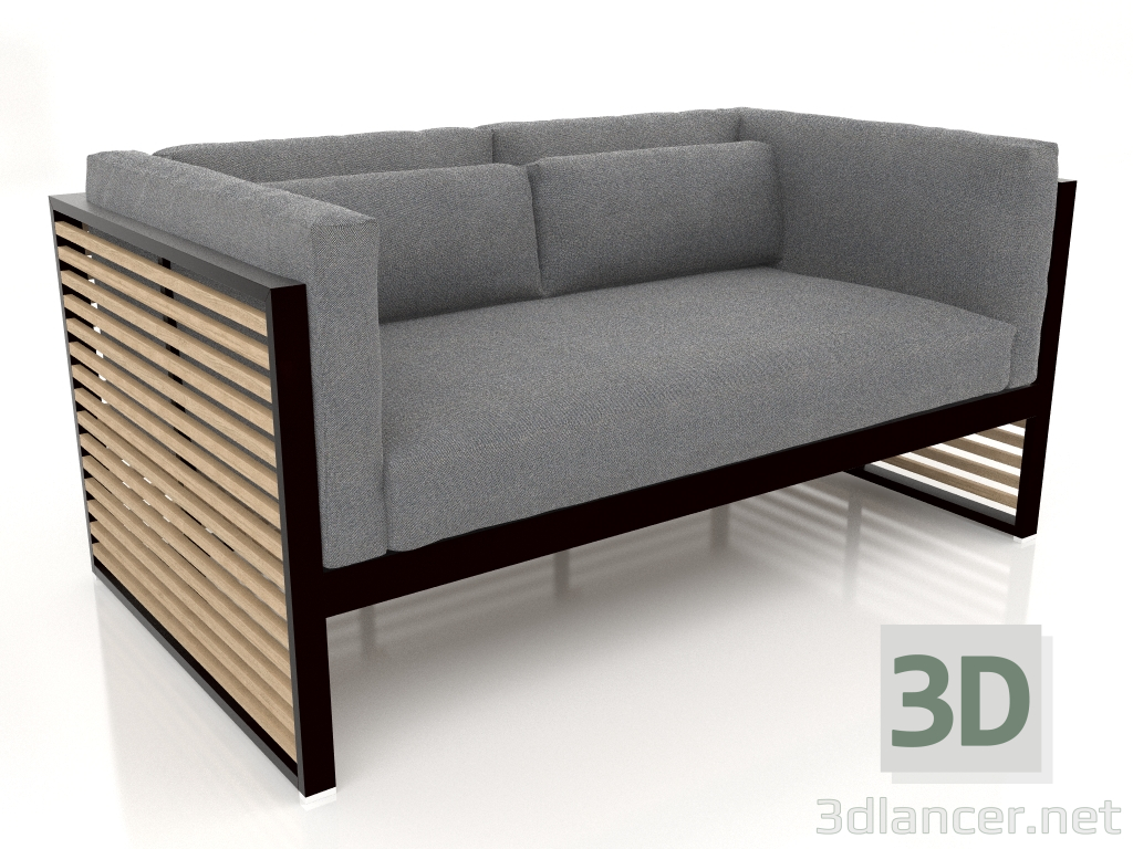 3D Modell 2-Sitzer-Sofa (Schwarz) - Vorschau