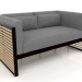 3D Modell 2-Sitzer-Sofa (Schwarz) - Vorschau