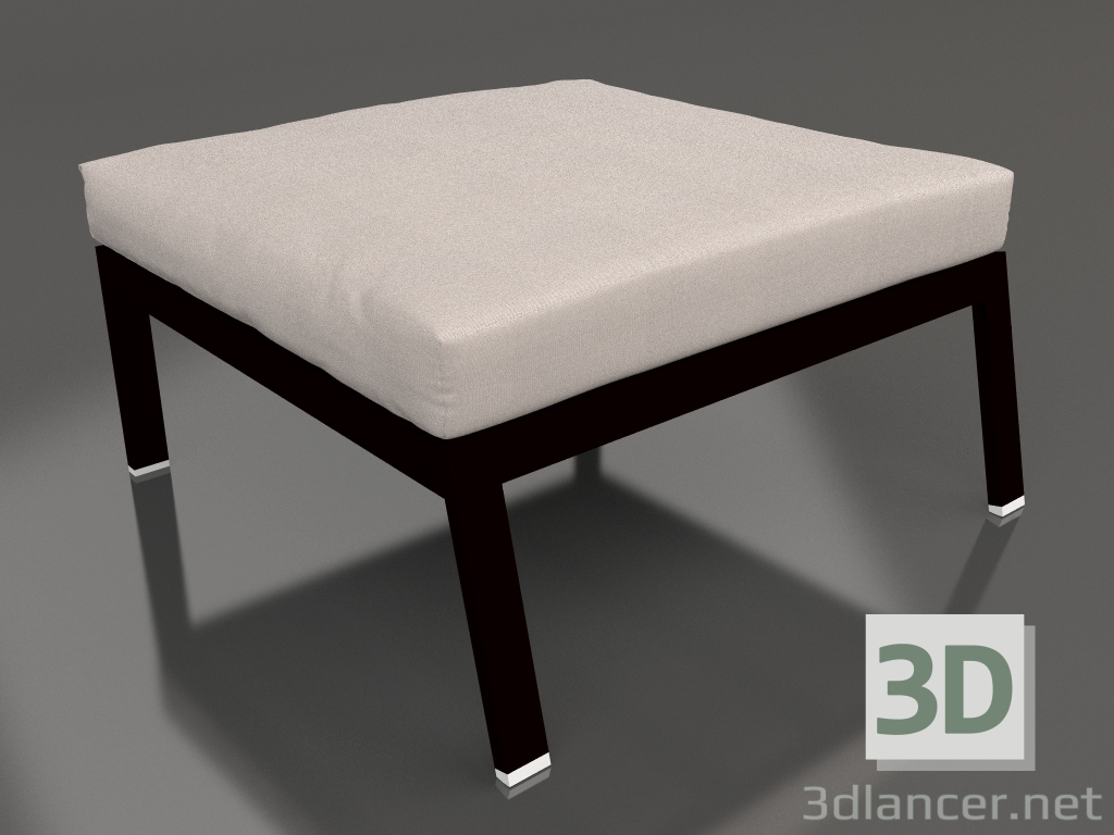 modello 3D Modulo divano, pouf (Nero) - anteprima