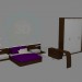 3d model muebles del dormitorio - vista previa