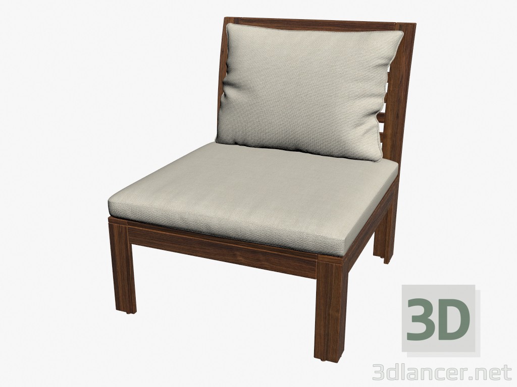 3d model Sola sección con almohadas - vista previa