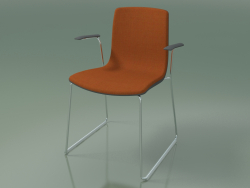 Silla 3965 (sobre rieles, con reposabrazos, polipropileno, tapizado delantero)