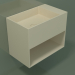 modello 3D Lavabo sospeso Giorno (06UN33101, Bone C39, L 60, P 36, H 48 cm) - anteprima