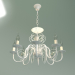 3d model Hanging chandelier 60018-8 (white with gold) - preview