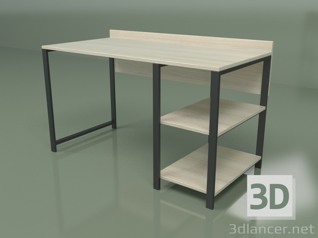 modèle 3D Bureau avec étagères à droite - preview