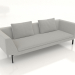 3d model 3-seater sofa (metal legs) - preview