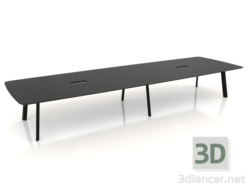 3d model Conference table with a hole for cables 500x155 - preview