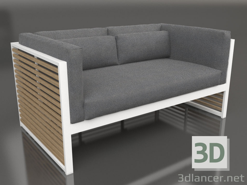 modello 3D Divano per 2 (Bianco) - anteprima