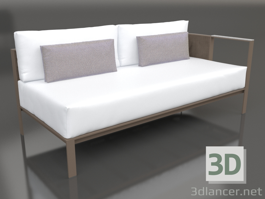 3d model Módulo sofá sección 1 derecha (Bronce) - vista previa