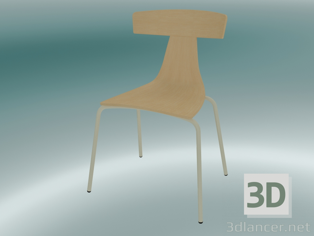 3d model Silla REMO silla de madera estructura metálica (1416-20, fresno natural, beige) - vista previa