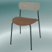 modello 3D Chair Pavilion (AV3, H 76cm, 50x52.5cm, Rovere laccato, Pelle - Cognac Silk) - anteprima