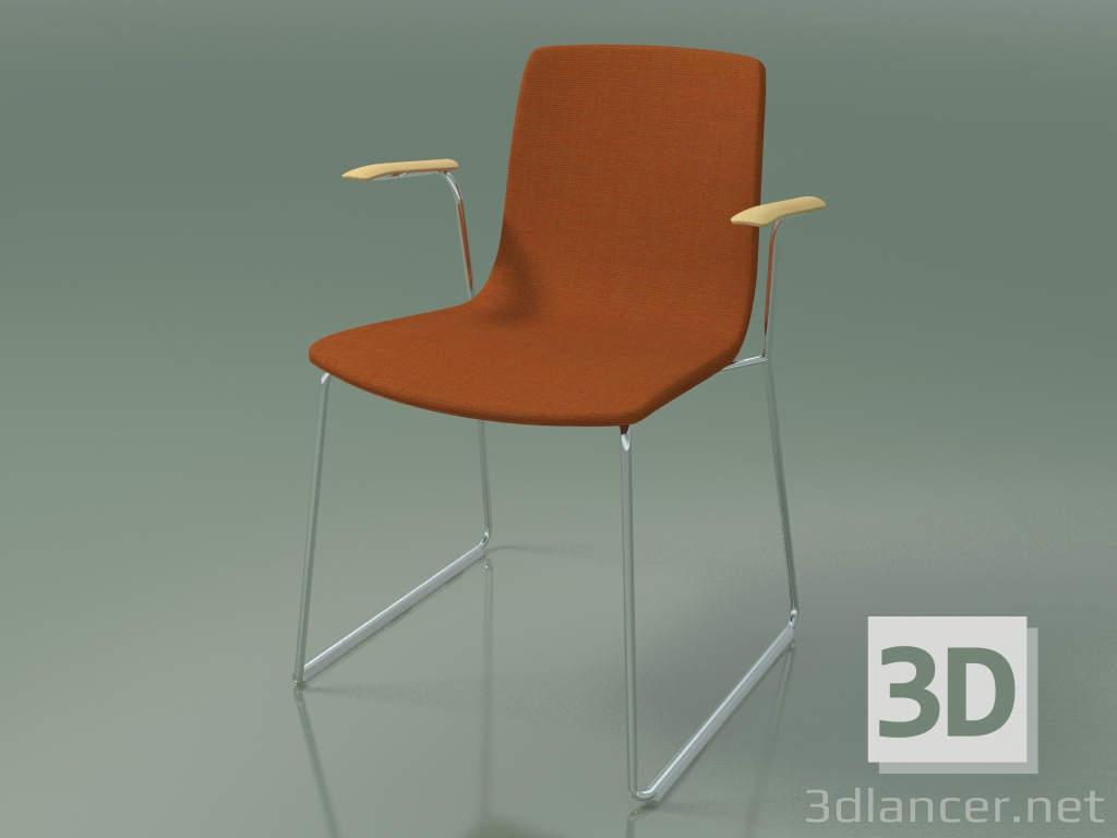 3d model Silla 3954 (sobre rieles, con reposabrazos, con tapicería) - vista previa