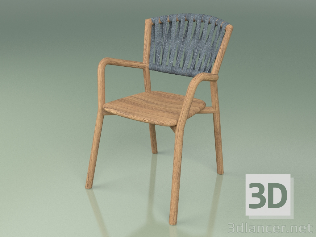 3d модель Кресло 161 (Teak, Belt Teal) – превью