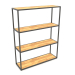 3d model Rectangular rack (WOOD, 100x30x128, 4 shelves) - preview