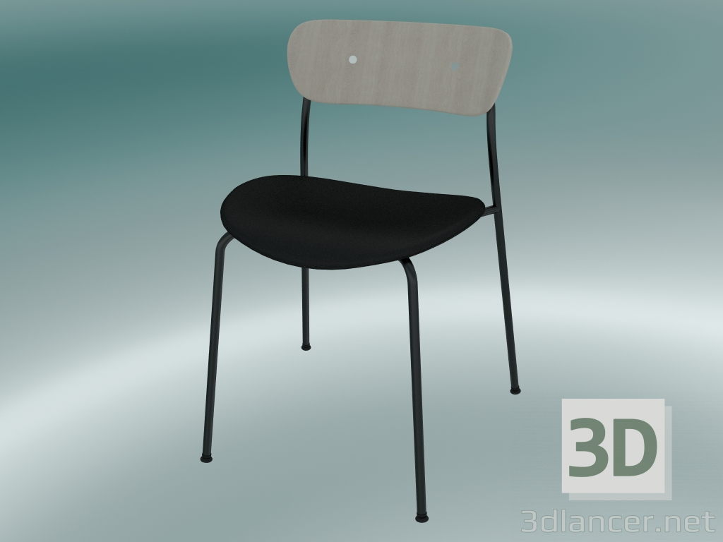 3d model Chair Pavilion (AV3, H 76cm, 50x52.5cm, Lacquered oak, Leather - Black Silk) - preview