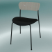 modello 3D Chair Pavilion (AV3, H 76cm, 50x52.5cm, Rovere laccato, Pelle - Seta nera) - anteprima