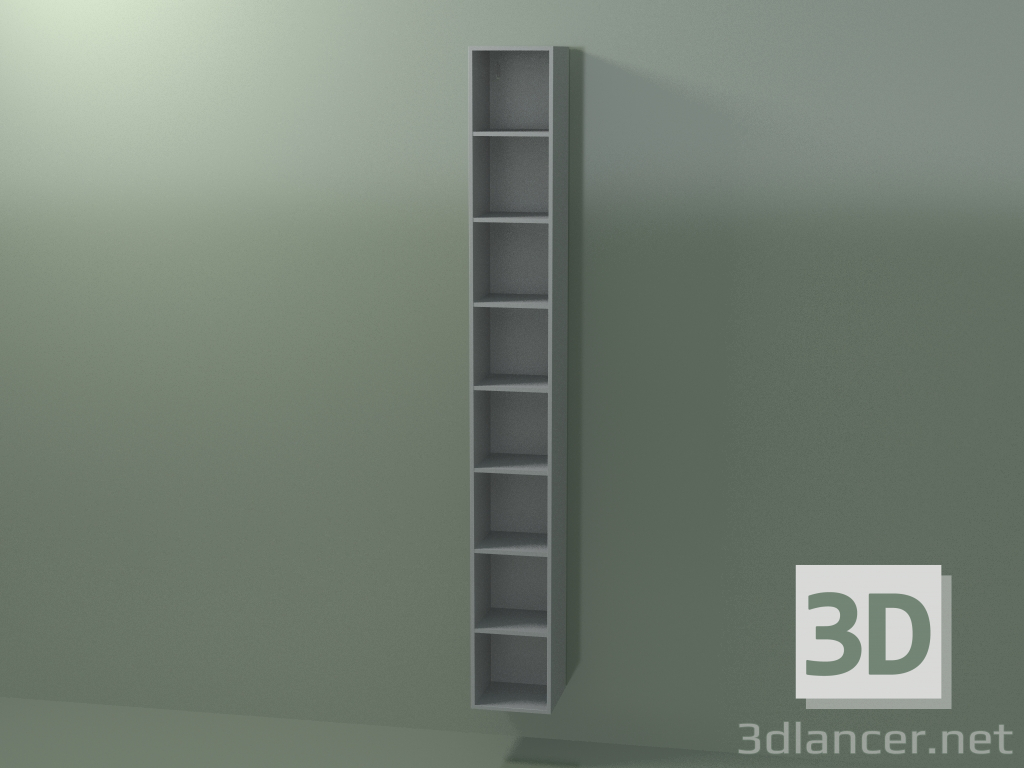 3d model Armario alto de pared (8DUAFC01, Silver Grey C35, L 24, P 24, H 192 cm) - vista previa