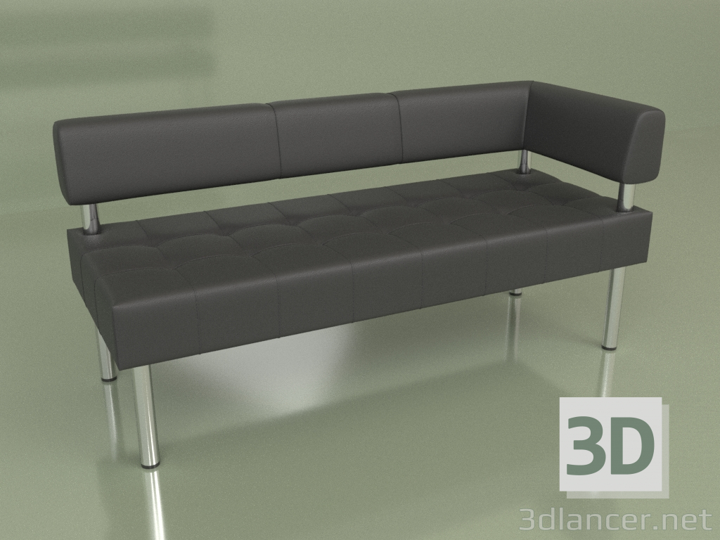 3D Modell Abschnitt Dreisitzer links Business (Leder schwarz) - Vorschau