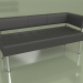 3d model Section three-seater left Business (Black leather) - preview