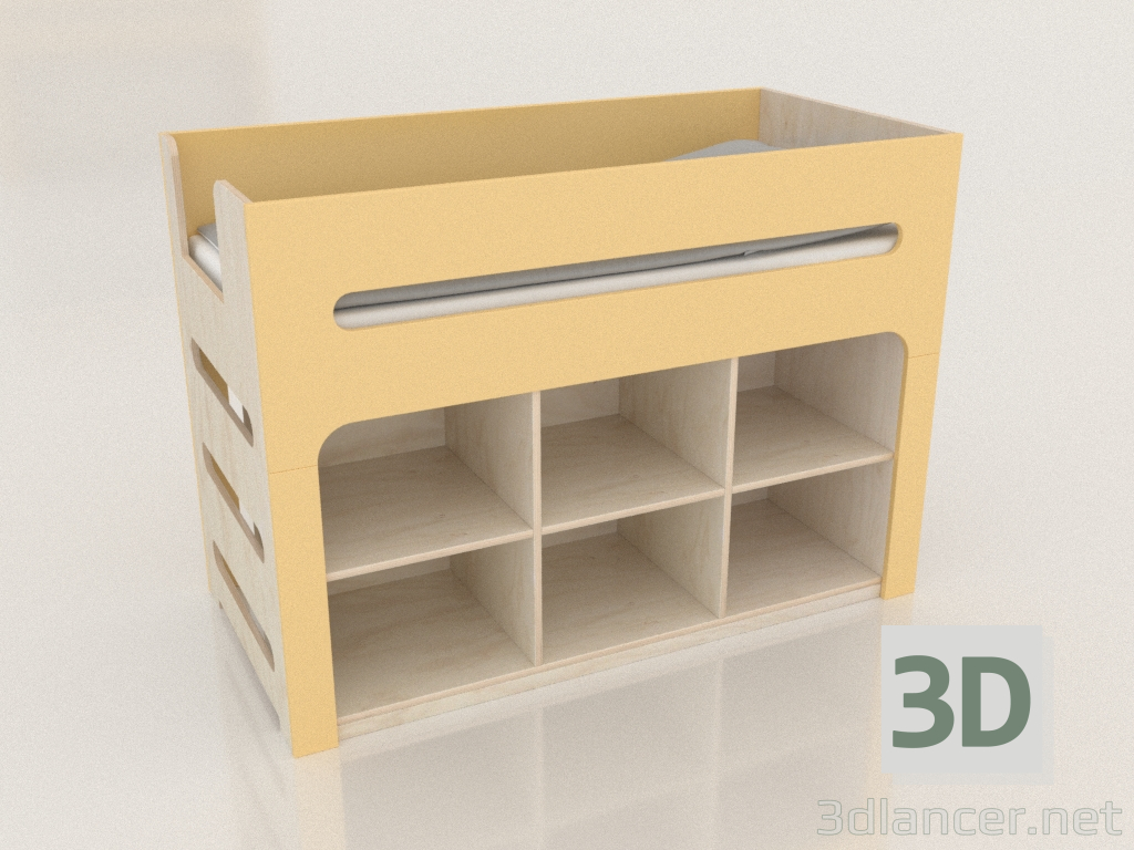 modello 3D Letto a soppalco MODE PB (USDPBA) - anteprima