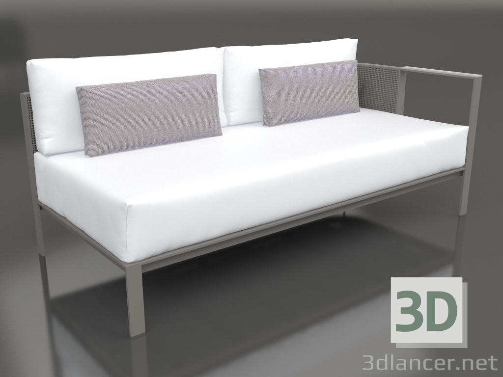 modello 3D Modulo divano, sezione 1 destra (Grigio quarzo) - anteprima